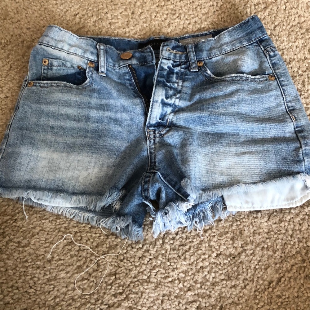 light washed jean shorts